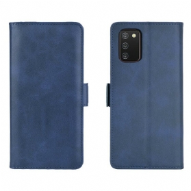 Lederhüllen Für Samsung Galaxy A02s Flip Case Doppelte Klappe