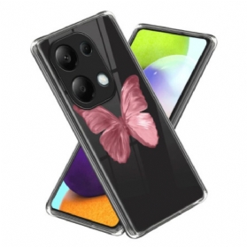 Hülle Für Xiaomi Redmi Note 13 Pro 4g Rosa Schmetterling