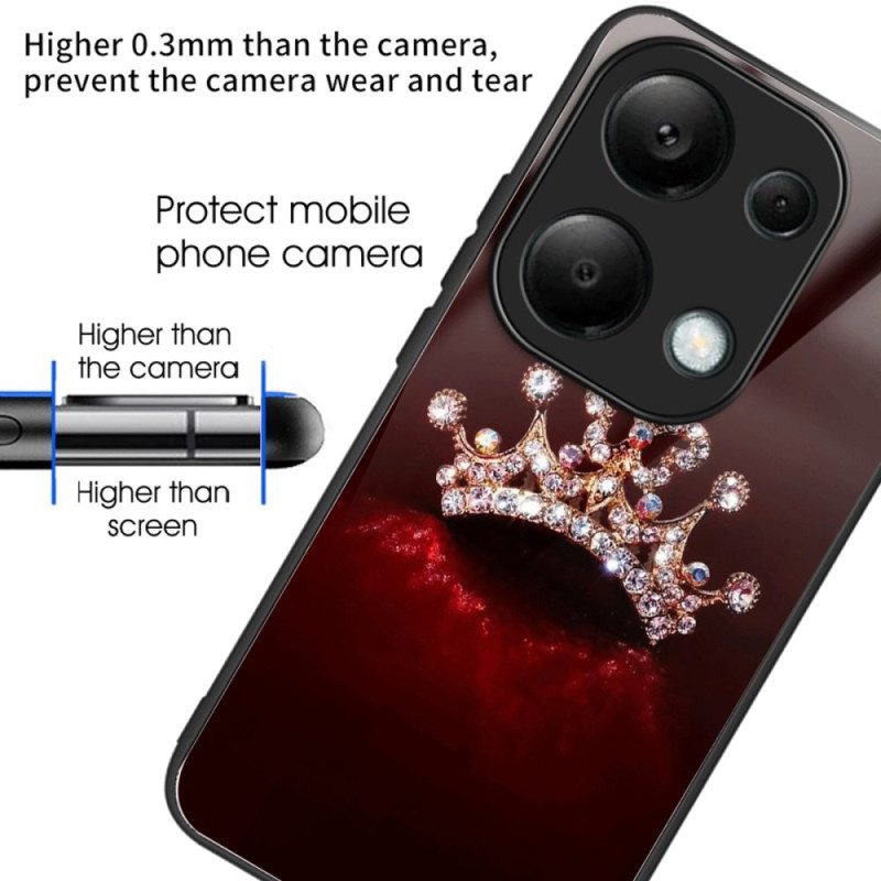 Hülle Xiaomi Redmi Note 13 Pro 4g Handyhülle Diamantkrone Aus Gehärtetem Glas