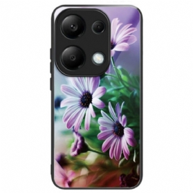 Hülle Xiaomi Redmi Note 13 Pro 4g Handyhülle Lila Chrysanthemen-hartglas