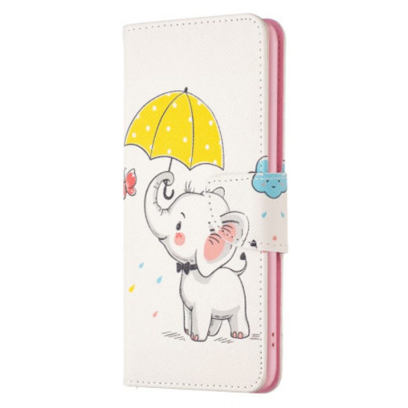 Lederhüllen Xiaomi Redmi Note 13 Pro 4g Regenschirm Und Elefant