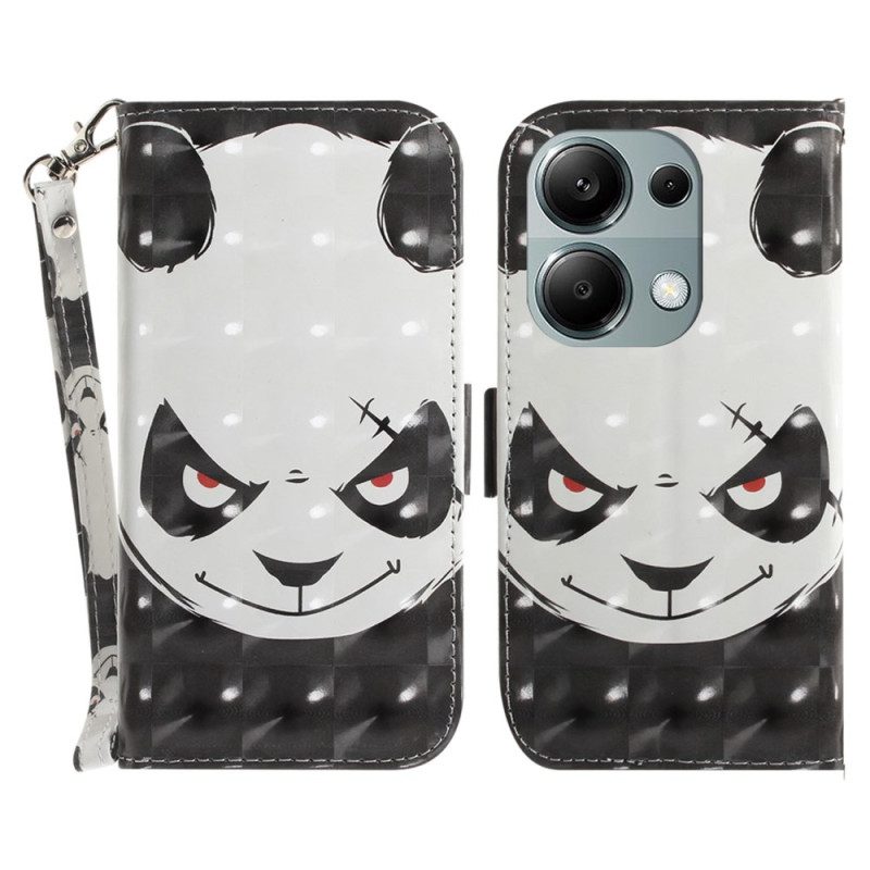 Lederhüllen Xiaomi Redmi Note 13 Pro 4g Wütender Panda Mit Riemen