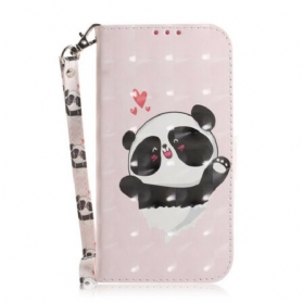 Flip Case Für Sony Xperia L4 Mit Kordel Panda Love Mit Schlüsselband