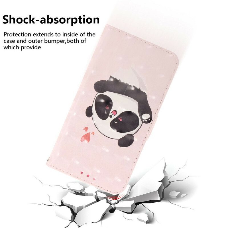 Flip Case Für Sony Xperia L4 Mit Kordel Panda Love Mit Schlüsselband