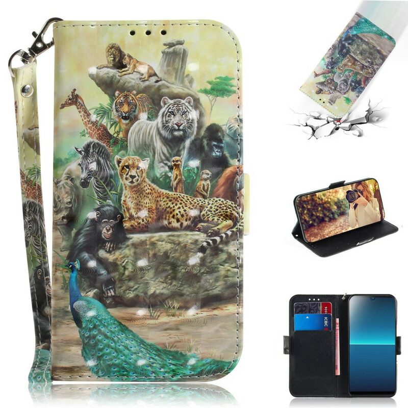 Flip Case Für Sony Xperia L4 Mit Kordel Tanga-safari-tiere