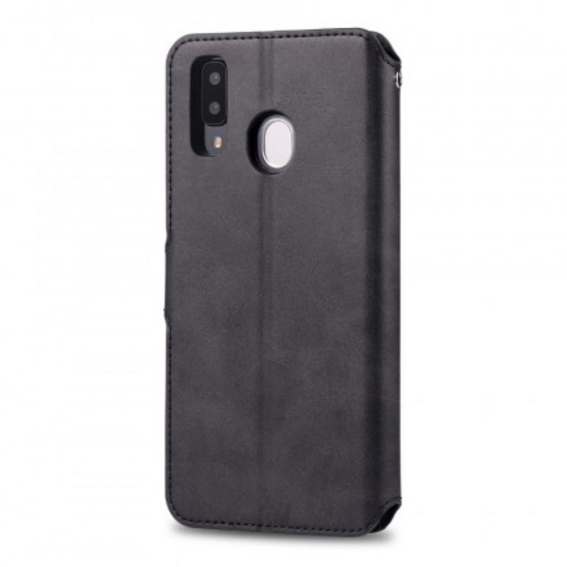 Flip Case Für Samsung Galaxy A40 Azns Retro