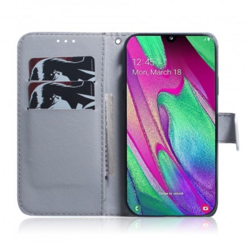 Flip Case Für Samsung Galaxy A40 Blühender Baumzweig