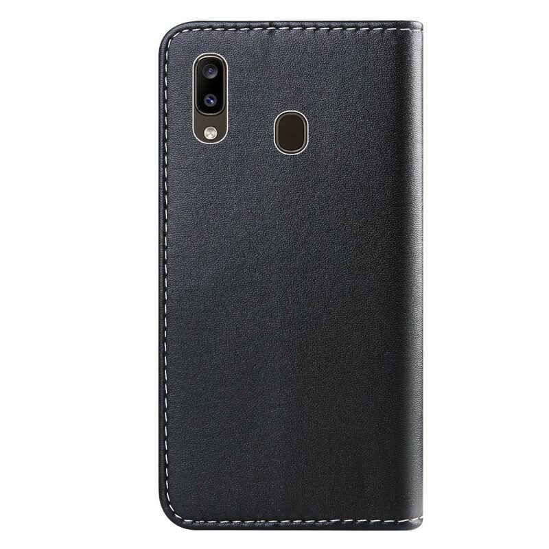 Flip Case Für Samsung Galaxy A40 Dreifarbiger Ledereffekt