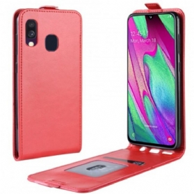 Flip Case Für Samsung Galaxy A40 Flip Case Faltender Ledereffekt