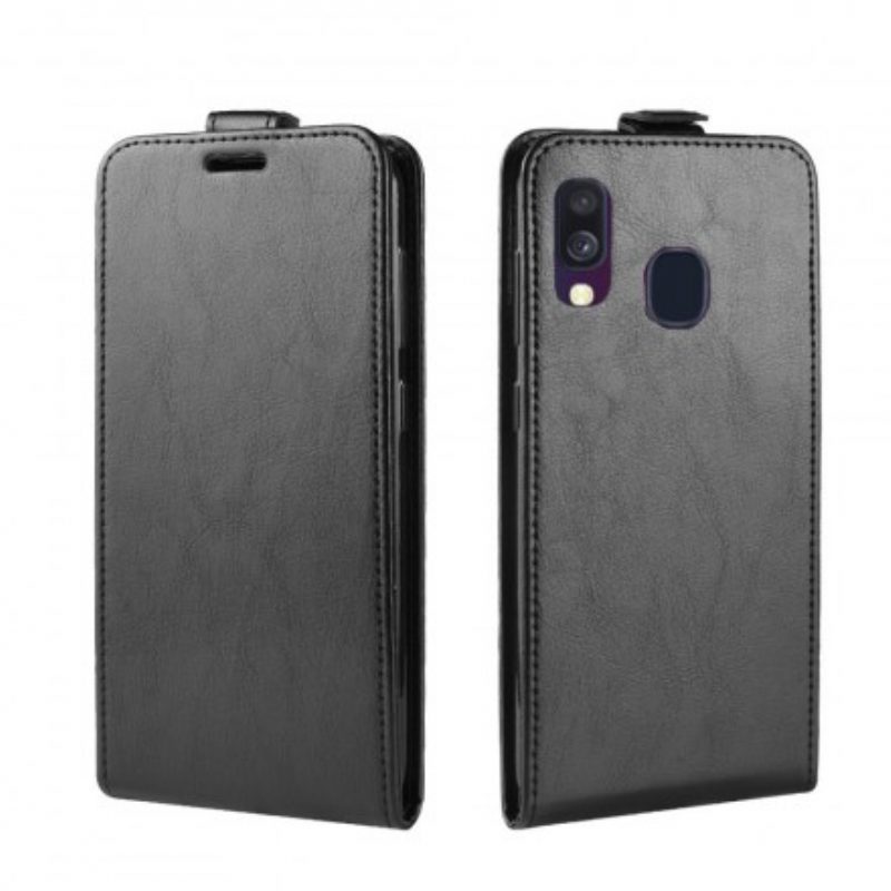 Flip Case Für Samsung Galaxy A40 Flip Case Faltender Ledereffekt