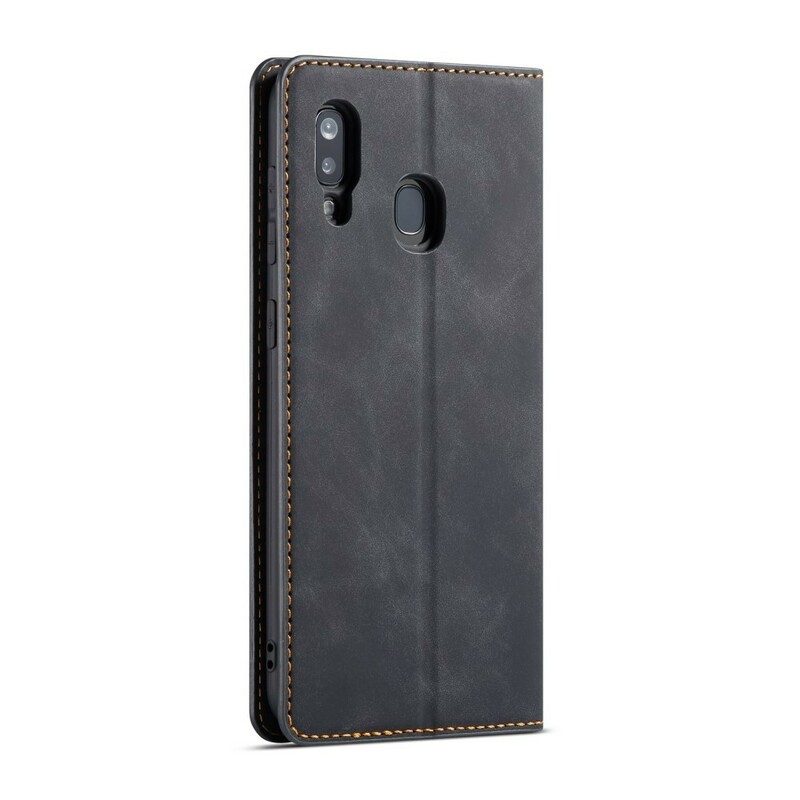 Flip Case Für Samsung Galaxy A40 Forwenw Ledereffekt