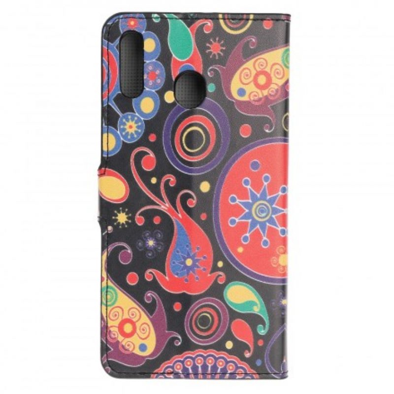 Flip Case Für Samsung Galaxy A40 Galaxie-zeichnungen