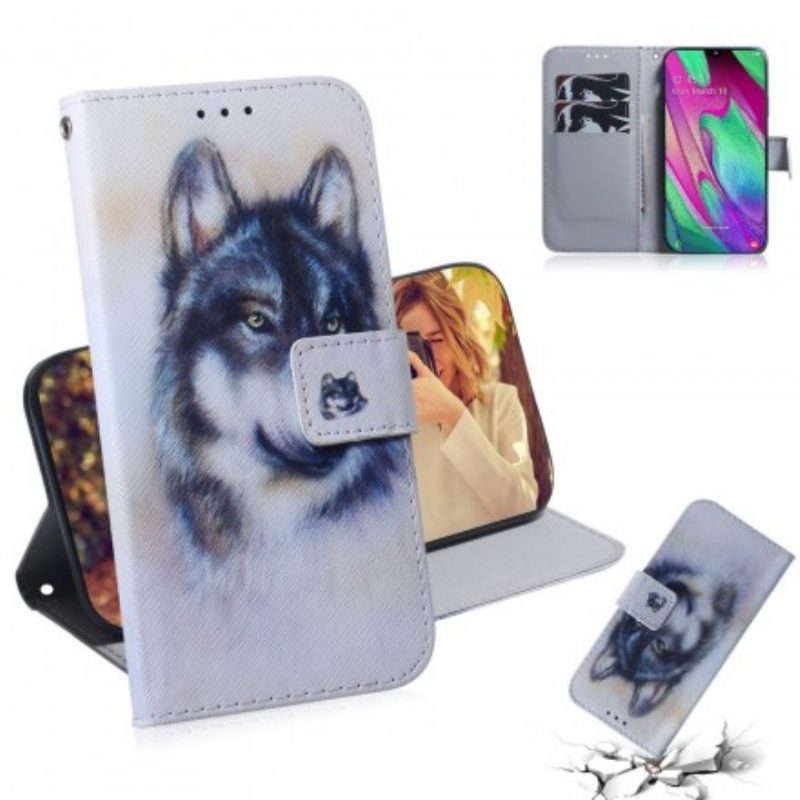 Flip Case Für Samsung Galaxy A40 Hunde-look