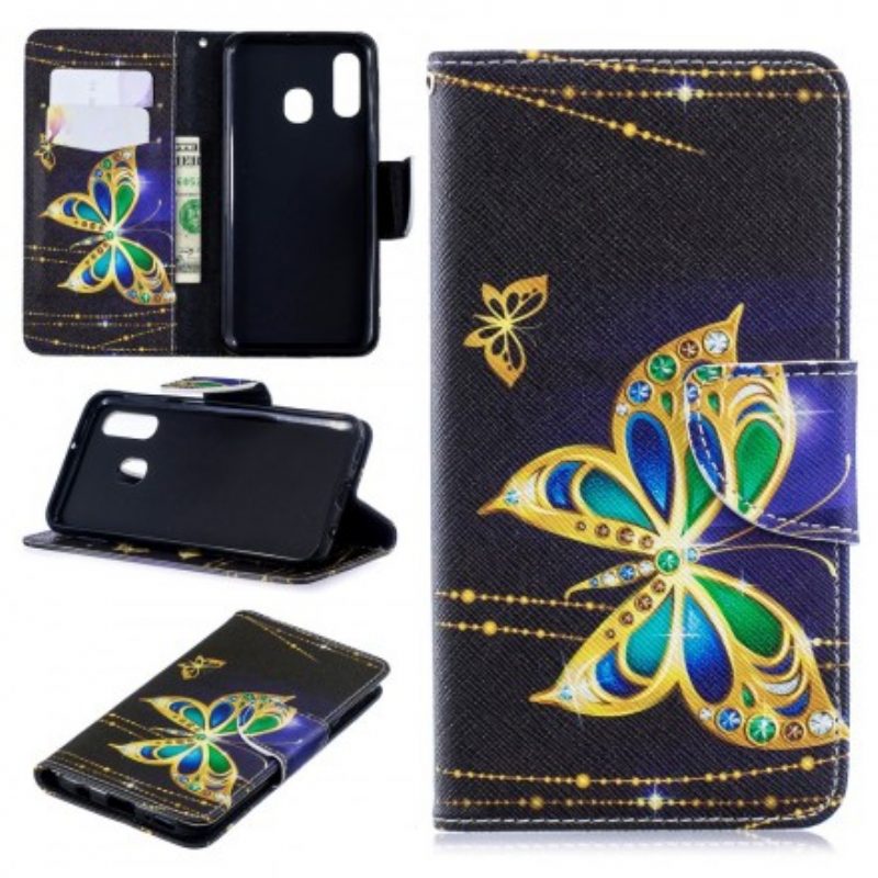 Flip Case Für Samsung Galaxy A40 Magischer Schmetterling