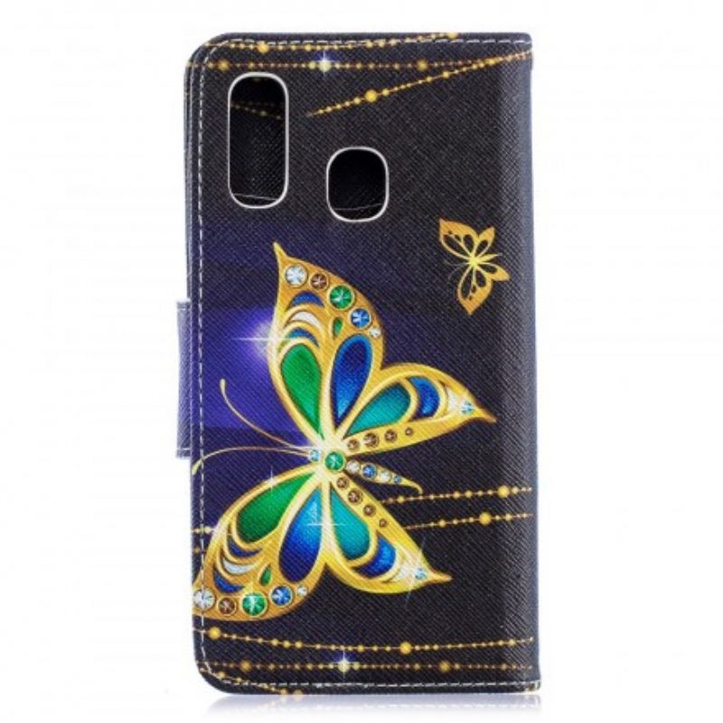 Flip Case Für Samsung Galaxy A40 Magischer Schmetterling