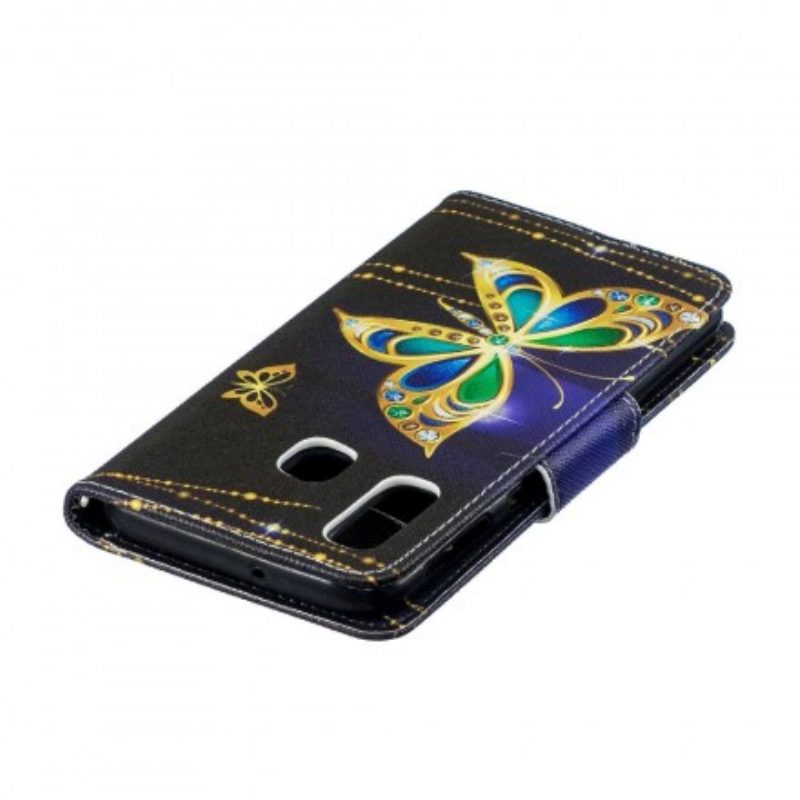 Flip Case Für Samsung Galaxy A40 Magischer Schmetterling