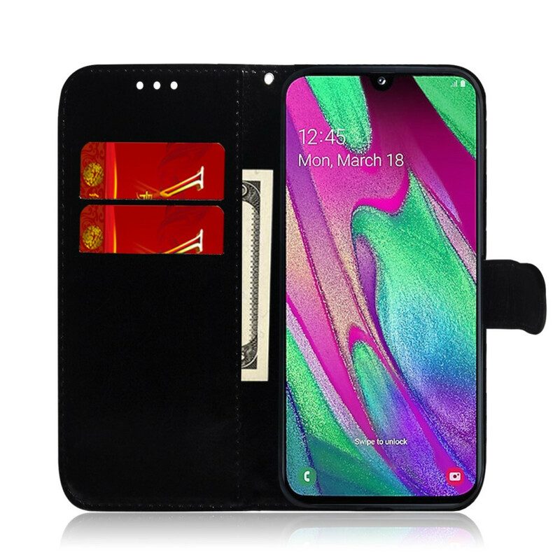 Flip Case Für Samsung Galaxy A40 Pure Farbe