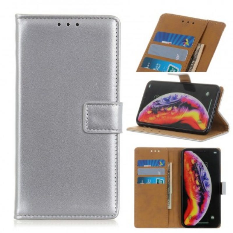 Flip Case Für Samsung Galaxy A40 Schlichtes Kunstleder