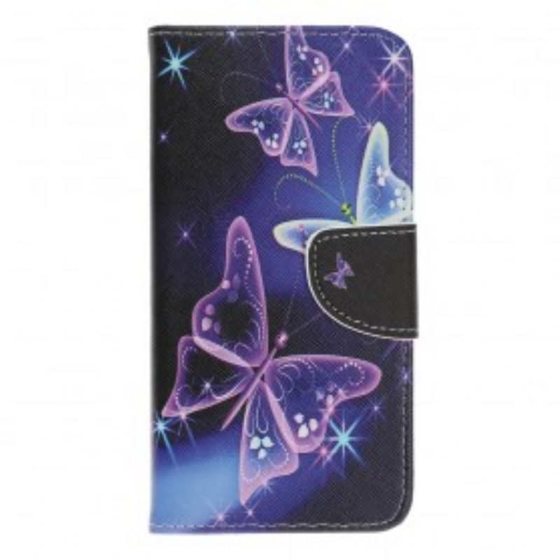 Flip Case Für Samsung Galaxy A40 Schmetterlinge Und Blumen