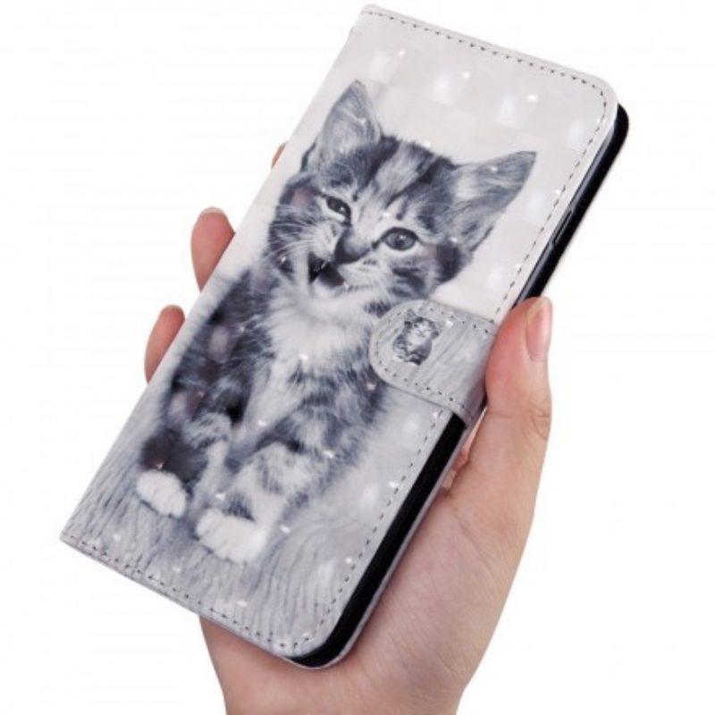 Flip Case Für Samsung Galaxy A40 Schwarz-weiße Katze