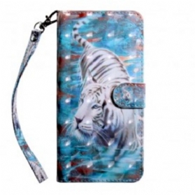 Flip Case Für Samsung Galaxy A40 Tiger Im Wasser