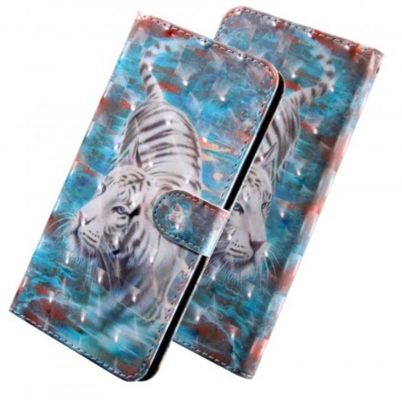 Flip Case Für Samsung Galaxy A40 Tiger Im Wasser