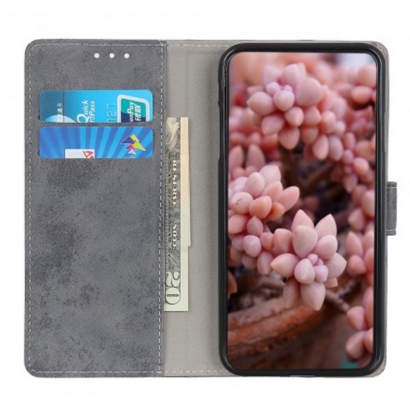 Flip Case Für Samsung Galaxy A40 Vintage-ledereffekt