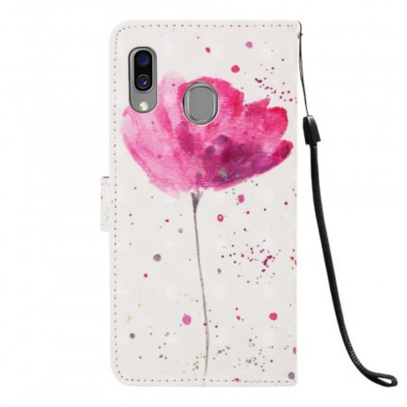 Hülle Flip Case Für Samsung Galaxy A40 Aquarellmohn