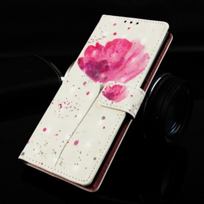 Hülle Flip Case Für Samsung Galaxy A40 Aquarellmohn