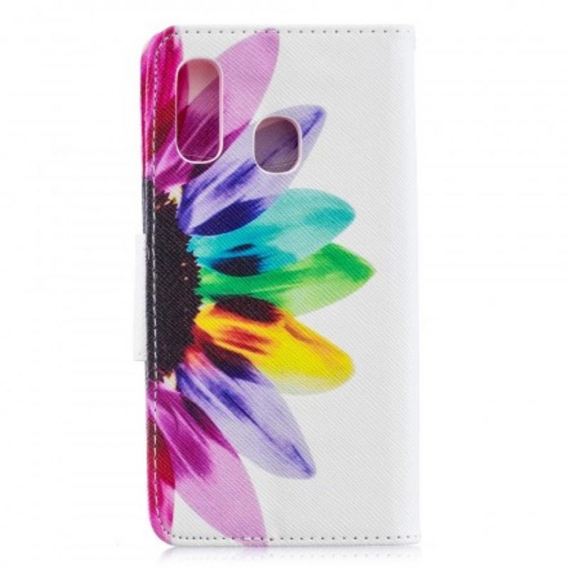 Lederhüllen Für Samsung Galaxy A40 Aquarellblume