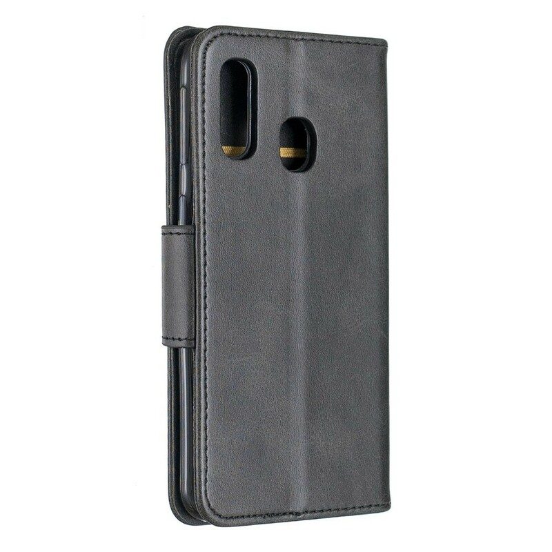 Lederhüllen Für Samsung Galaxy A40 Flip Case Glatte Klappe Schräg