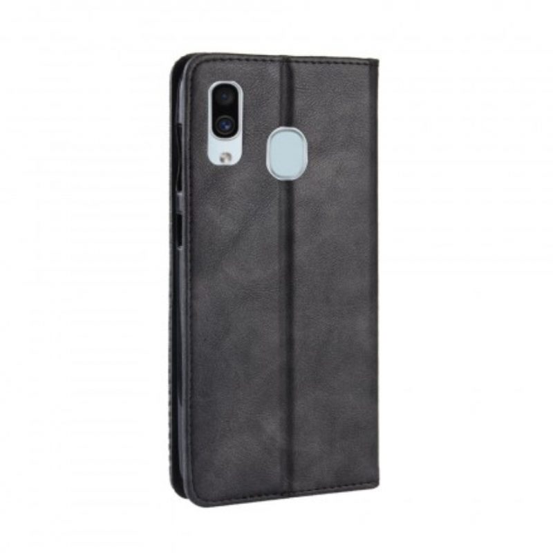 Schutzhülle Für Samsung Galaxy A40 Flip Case Stilisierter Vintage-ledereffekt