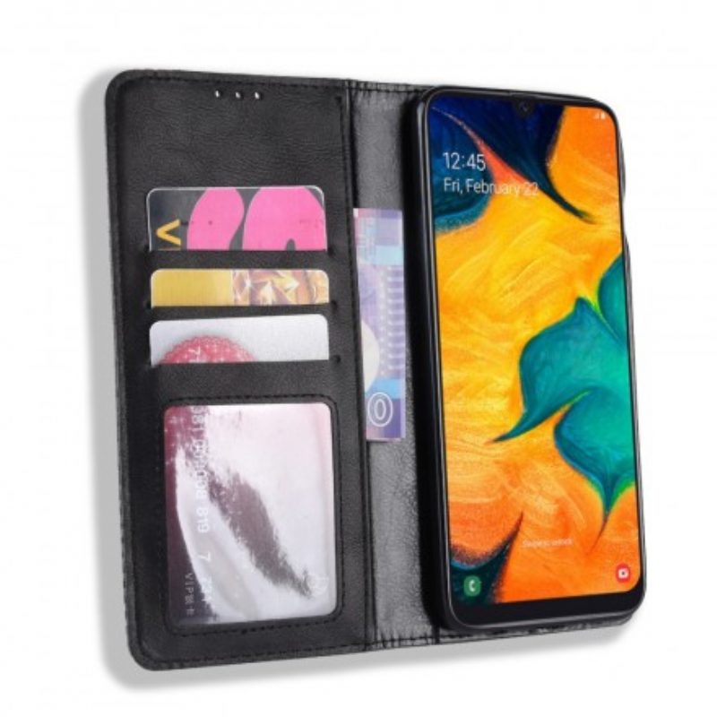 Schutzhülle Für Samsung Galaxy A40 Flip Case Stilisierter Vintage-ledereffekt