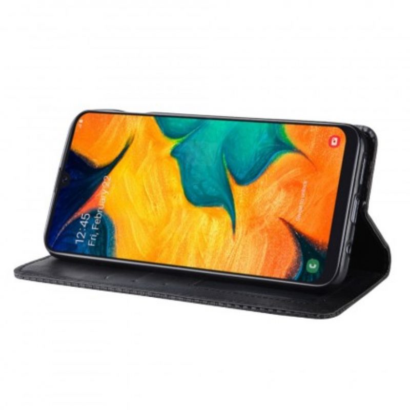 Schutzhülle Für Samsung Galaxy A40 Flip Case Stilisierter Vintage-ledereffekt