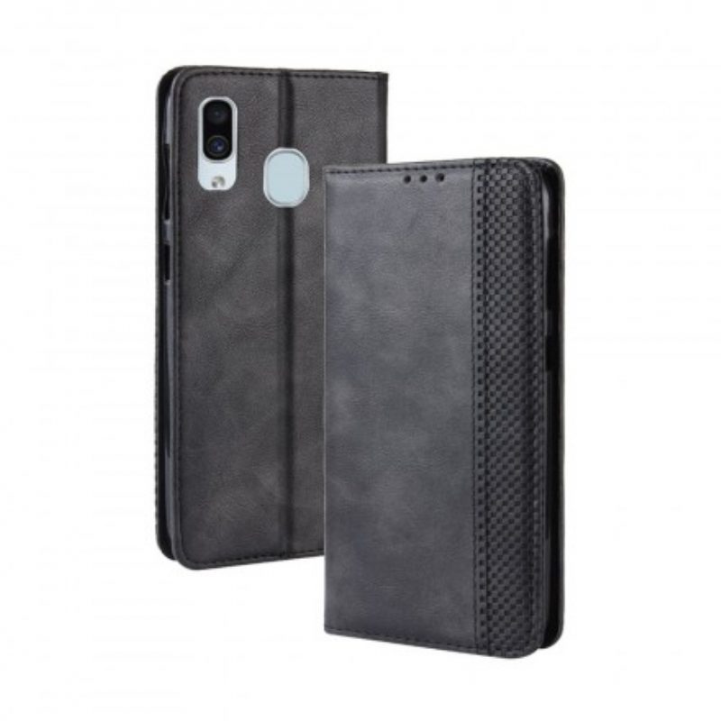 Schutzhülle Für Samsung Galaxy A40 Flip Case Stilisierter Vintage-ledereffekt