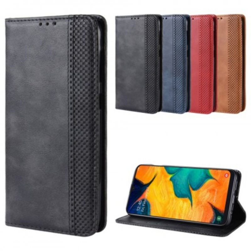 Schutzhülle Für Samsung Galaxy A40 Flip Case Stilisierter Vintage-ledereffekt