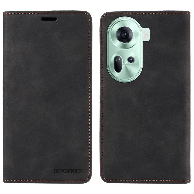 Flip Case Oppo Reno 11 5g Betopnice Rfid-blockierung In Wildlederoptik