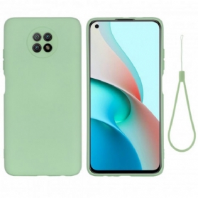 Hülle Für Xiaomi Redmi Note 9T Flüssigsilikon Und Lanyard