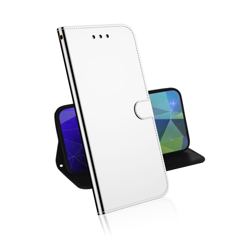 Flip Case Für Moto G200 5G Spiegelabdeckung Aus Kunstleder