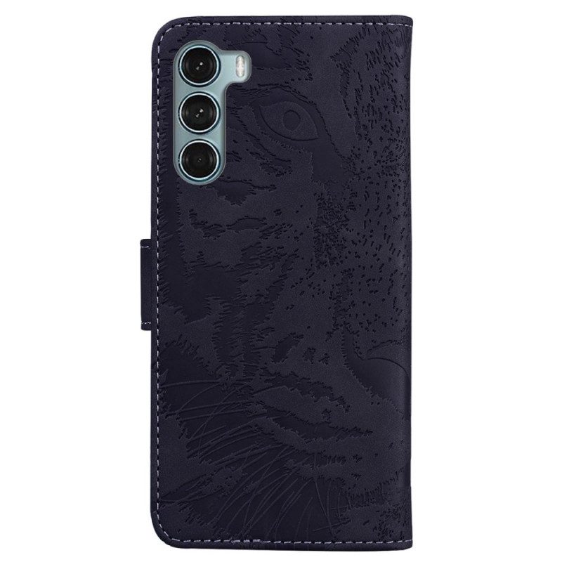 Flip Case Für Moto G200 5G Tiger-gesichtsdruck