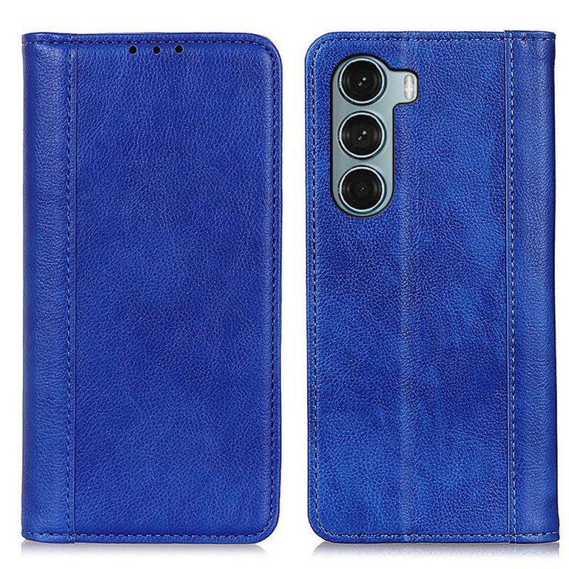 Schutzhülle Für Moto G200 5G Flip Case Version Aus Litschi-spaltleder