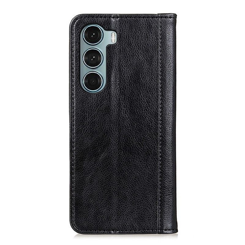 Schutzhülle Für Moto G200 5G Flip Case Version Aus Litschi-spaltleder