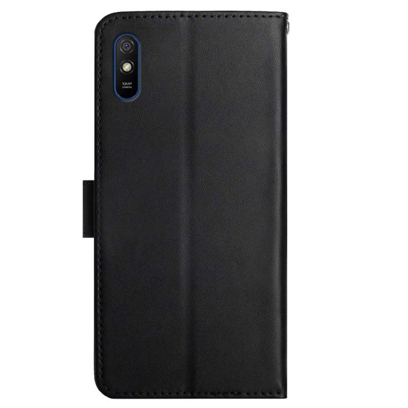 Flip Case Für Xiaomi Redmi 9A Echtes Nappaleder