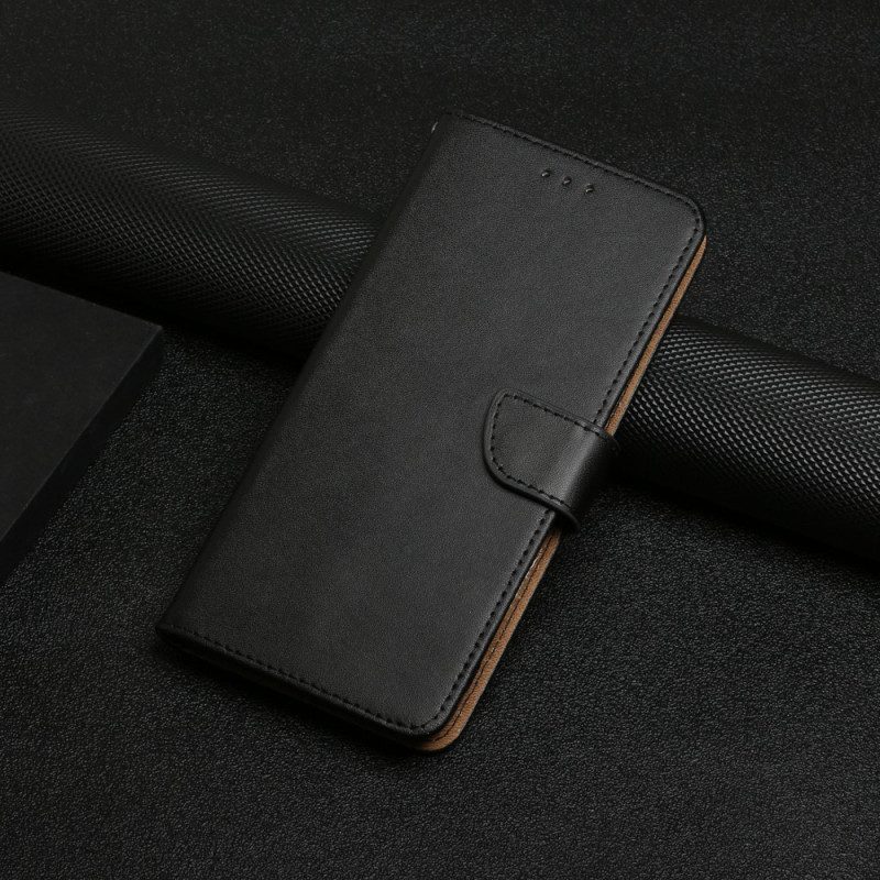 Flip Case Für Xiaomi Redmi 9A Echtes Nappaleder