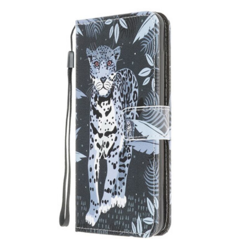 Flip Case Für Xiaomi Redmi 9A Mit Kordel Riemchen-leopard