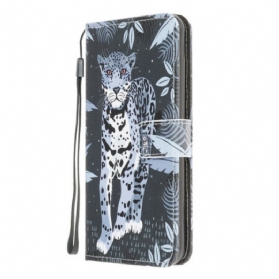 Flip Case Für Xiaomi Redmi 9A Mit Kordel Riemchen-leopard