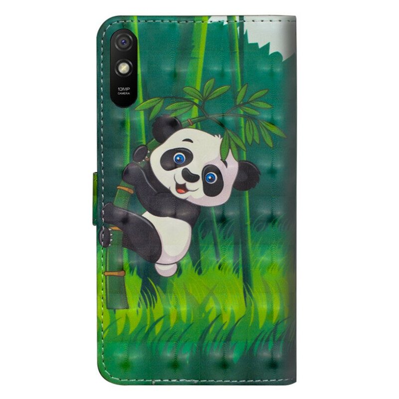 Flip Case Für Xiaomi Redmi 9A Panda Und Bambus