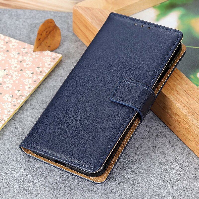 Flip Case Für Xiaomi Redmi 9A Schlichtes Kunstleder