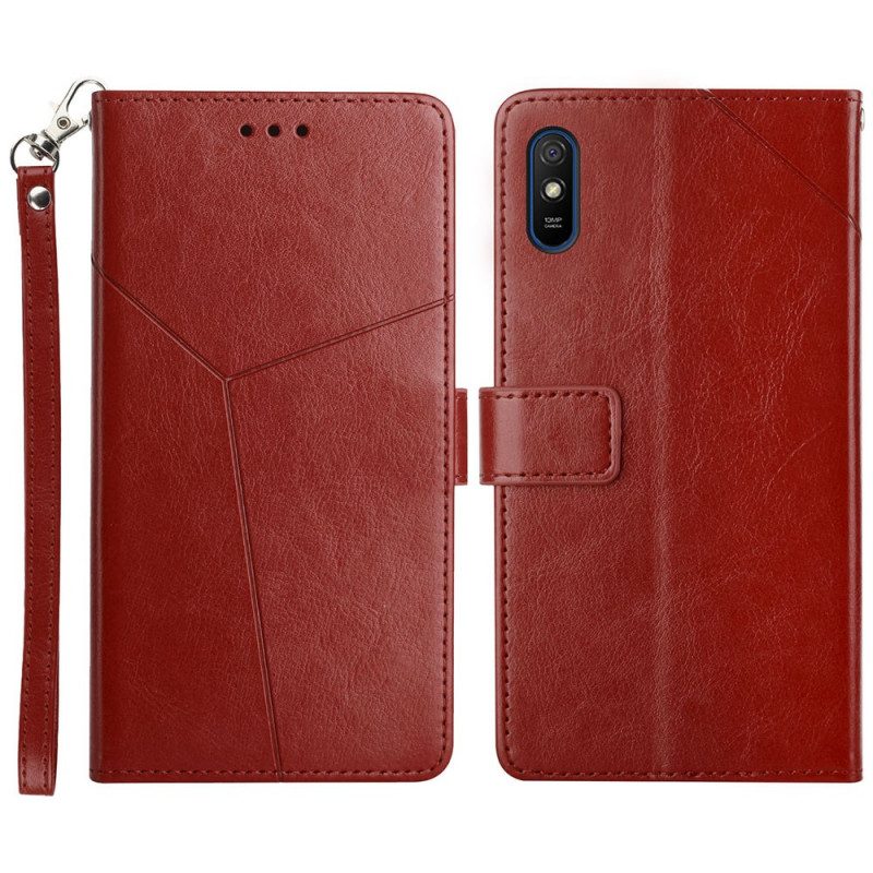 Flip Case Für Xiaomi Redmi 9A Stil Leder Geo Y Design