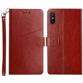 Flip Case Für Xiaomi Redmi 9A Stil Leder Geo Y Design